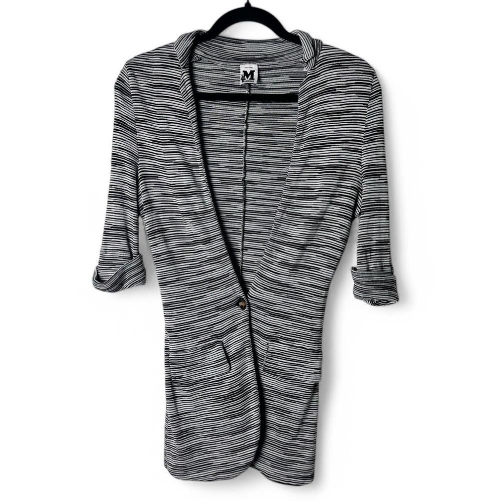 Missoni Women's Vintage Knit Sweater Blazer Single Button Black & White - Sz. 6‎